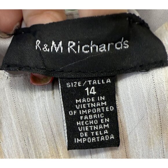 R&M Richards Womens Sleeveless Tiered HI Lo Maxi Dress Size 14 Floral Elegant - Picture 5 of 9